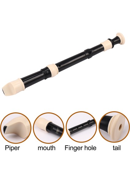 Irin Absor Cortre Soprano Klarnet Uzun Flüt Barok Kayıt Cihazı Parmak Müzik Enstrümanı Aksesuarları Yeni Başlayanlar (Siyah) (Yurt Dışından) indirimleri