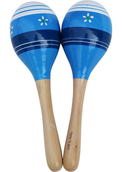 Maracas El Perküsyon Çıngırakları, Ahşap Rumba Shaker Çocuklar Için Müzik Enstrümanı Yetişkinler, 2 Set, Mavi (Yurt Dışından)