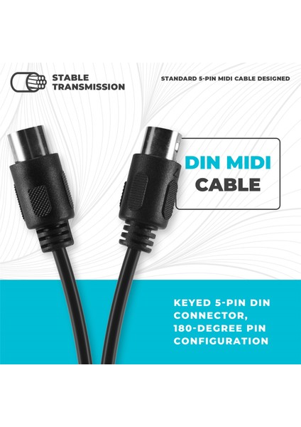 2 Paket 5 Pimli Dın Mıdı Kablosu, Mıdı Klavye Için 3 Metrelik Erkek Ila Erkek 5 Pimli Midi Kablosu, Klavye Synth, Raf Synth, Raf Synth (Yurt Dışından) fırsatları