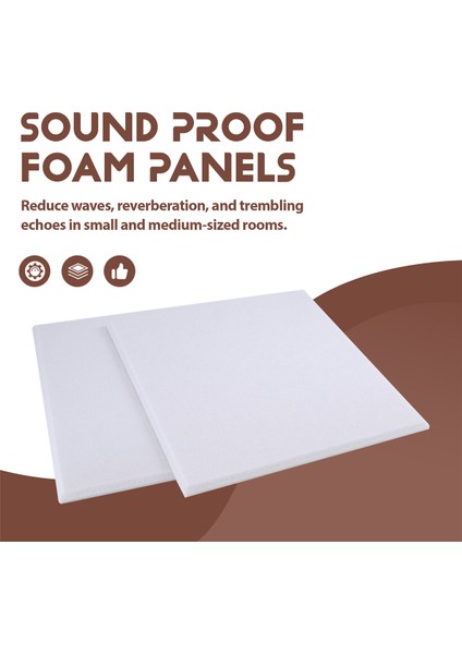 Kendinden Yapışkan Akustik Paneller 12 Paket, 12 x 12 x 0.4 Inç Ses Geçirmez Dolgu, Ev Için Ses Emici Panel, Beyaz (Yurt Dışından) fırsatları