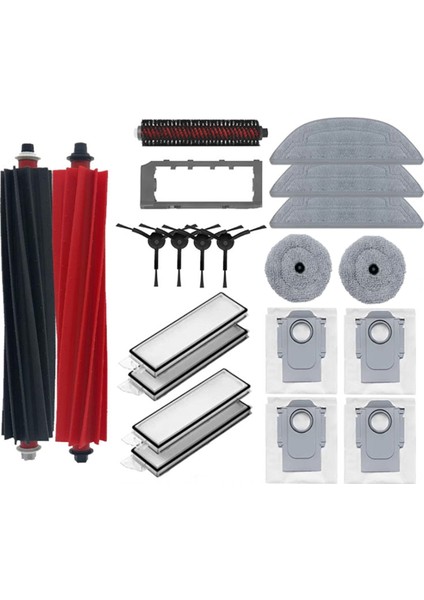Roborock Için 21PCS S8 Maxv Ultra Robot Vakum Temizleyici Aksesuarları Ana Yan Fırça Hepa Filtre Mop Toz Torbaları Yedek Parçalar (Yurt Dışından)