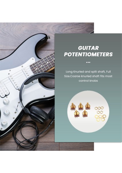 Gitar Potansiyometre Ses Hacmi ve Ton Kapları Anahtar Kontrolü A500K Bölünmüş Şaft Konik Potansiyometreler Altın Paketi 5 (Yurt Dışından) fırsatları