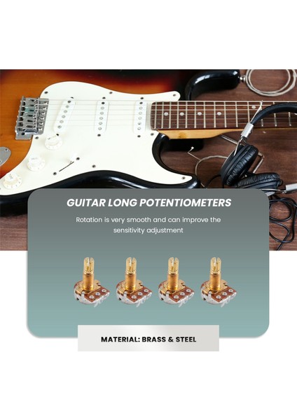 Gitar Potansiyometre Ses Hacmi ve Ton Kapları Anahtar Kontrolü A500K Bölünmüş Şaft Konik Potansiyometreler Altın Paketi 5 (Yurt Dışından) indirimleri