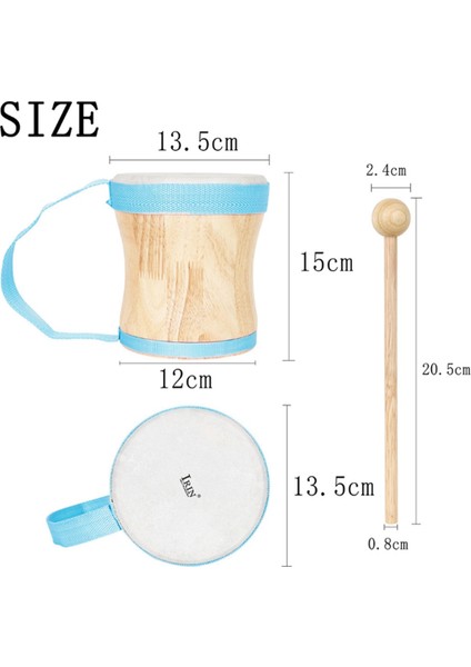 Erken Eğitim ve Çocuk Perküsyonu Için Irin Ahşap Bongo Davul, Ahşap Djembe Davul Seti (Mavi) (Yurt Dışından) modelleri