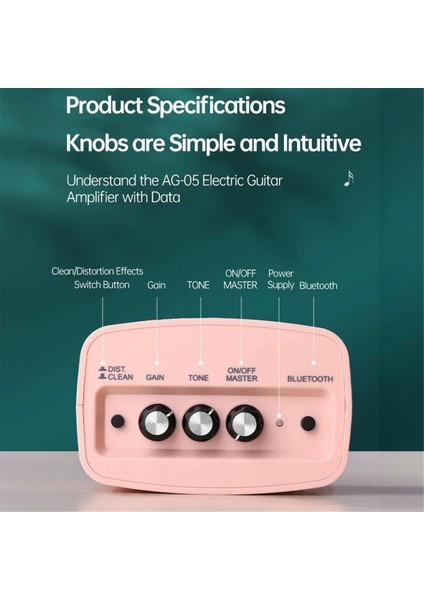 Aroma Gitar Amplifikatörü 5W Elektro Gitar Amp Bluetooth Temiz ve Overdrive Kanalları ile Küçük Uygulama Gitar Amfisi Siyah (Yurt Dışından) fırsatları