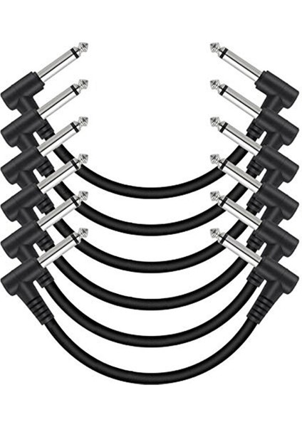 6 Paket 6 Inç Gitar Yama Kablosu, Enstrüman Gitar Pedal Kablosu Dik Açı Korumalı Pedal Panosu Kabloları (Yurt Dışından)