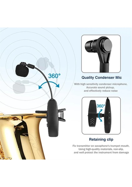 Uhf Kablosuz Enstrüman Saksafon Mikrofon Sistemi Kablosuz Alıcı Verici, Fiş ve Oynat, Trompet Için Harika (Yurt Dışından) modelleri
