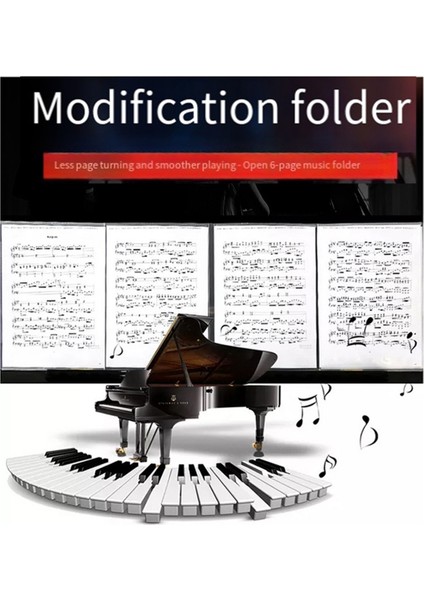 6 Sayfa Genişletme Not Klasörü, Piyano Skor Klasörü, Mektup Boyutu A4&#39;e Uyuyor, Katlanabilir Koro Klasörü Siyah 3 Pcs (Yurt Dışından) fırsatları