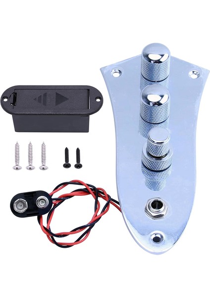 3 Caz Jb Bass Yüklü Kablolu Kontrol Plakası 3 String Bas Gitar Parçaları JB-09CR (Yurt Dışından)