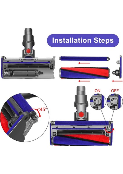Dyson V6 V7 V7 V7 V8 V10 V11 için Yedek Fırça Silindiri, Dyson Yumuşak Silindirler için Yumuşak Silindir Kafası 966488-01 (Yurt Dışından) indirimleri