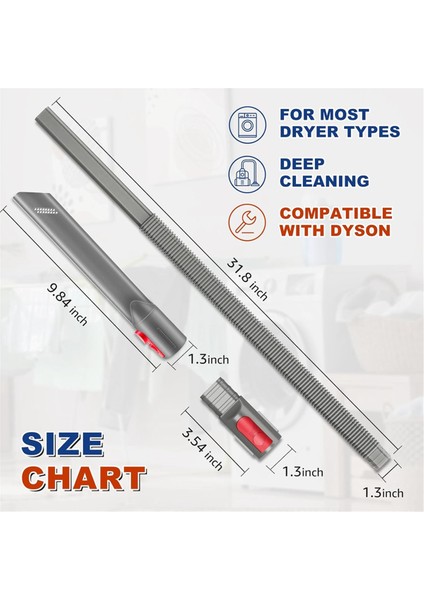 Dyson V7 V7 V8 V11 V12 V12 V15 Vakum Eki Için Kurutucu Havalandırma Temizleyici Kiti ve Crevice Aracı Derin Lint Adaptörünü Çıkarır (Yurt Dışından) modelleri