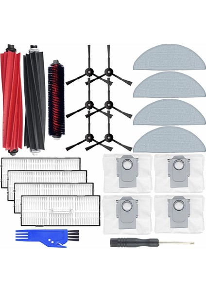 Roborock S8 Pro Ultra Aksesuarlar Için Ana Yan Fırça Hepa Filtre Mop Bez Torbaları Yedek Parçalar (Yurt Dışından)