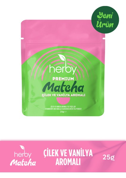Premium Matcha Çilek ve Vanilya Aromalı