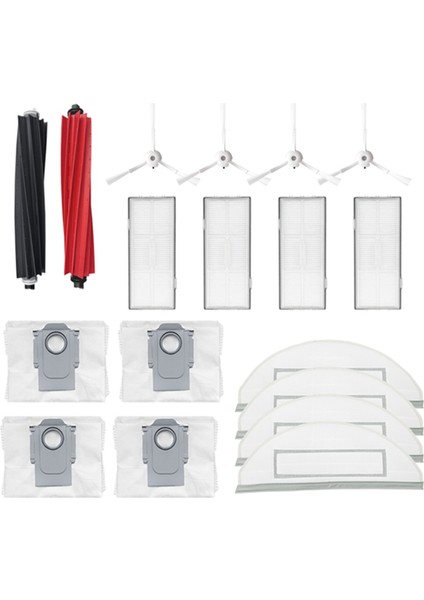 Roborock S8 Plus S8+ S8 Pro Ultra Robot Vakum Ana Yan Fırça Paspası Filtre Toz Çanta Fırçası Kapak Aksesuarları (Yurt Dışından)