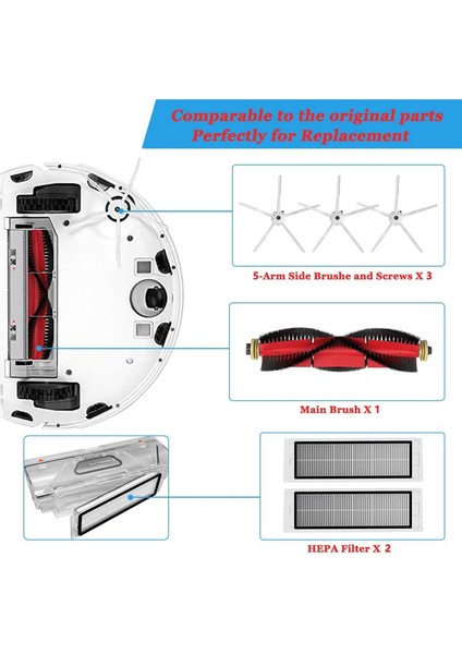 Xiaomi Roborock Robot Vakum Süpürge S5 Max S6 Max S6 Saf S6 Maxv S50 S51 S55 S60 S65 S5 S6, Yedek Parçalar (Yurt Dışından) fiyatları