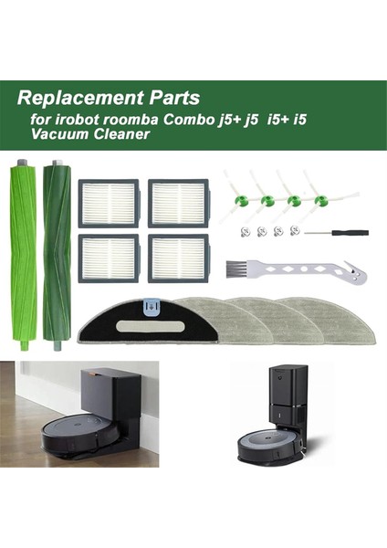 Irobot Roomba Combo Için Yedek Parçalar I5, I5+, J5, J5+ Vakum Süpürge Ana Yan Fırçalar Hepa Filtreler Paspas Bezi (Yurt Dışından) fiyatları