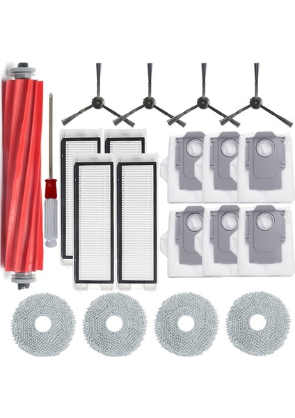 Roborock Q Revo Için, P10 Vakum Temizleyici Aksesuarları Kit Ana Yan Fırça Paspas Pedleri Hepa Filtreleri Vakum Torbalar (Yurt Dışından)