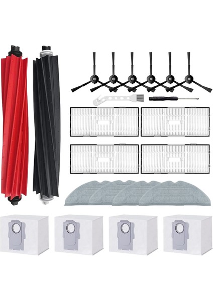 Roborock S8+/s8 Pro Ultra Robot Vakum Süpürgeleri Yedek Parçalar Ana Yan Fırça Hepa Filtre Mop Bez Torbaları (Yurt Dışından)