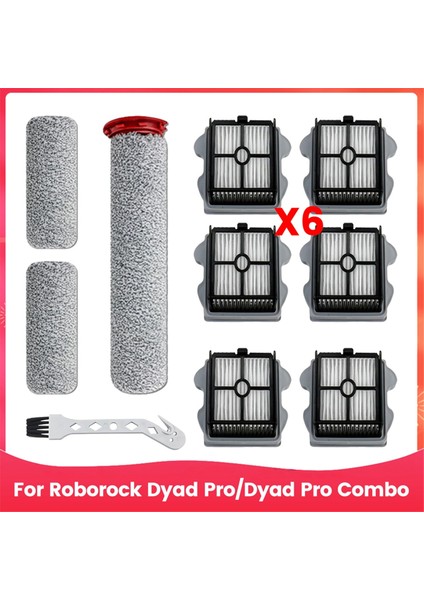 Roborock Dyad Pro/dyad Pro Combo Is Islak ve Kuru Vakum Süpürge Yedek Parçaları Için Fırça Silindiri ve Hepa Filtresi (Yurt Dışından)