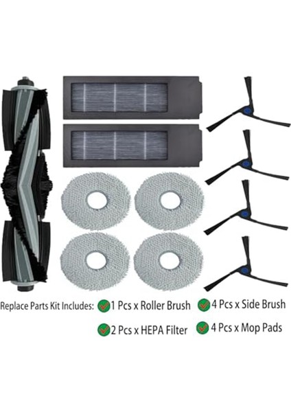 Ecovacs Deebot X2/x2 Pro/x2 Omnı Robot Vakum Robot Vakum Ana Fırça Filtresi Mop Pad Parçaları Için Yedek Aksesuarlar (Yurt Dışından) indirimleri