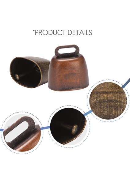 6 Adet Metal Inek Zili, At Koyun Otlatma Bakır Için Cowbell Retro Çan, Inek Çanları Gürültü Yapıcılar (Yurt Dışından) indirimleri