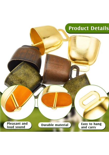 6 Adet Inek At Koyun Otlatma Küçük Pirinç Çan Çıtır Bakır (Yeşil Bronz, Kırmızı Bronz, Altın) (Yurt Dışından) fiyatları