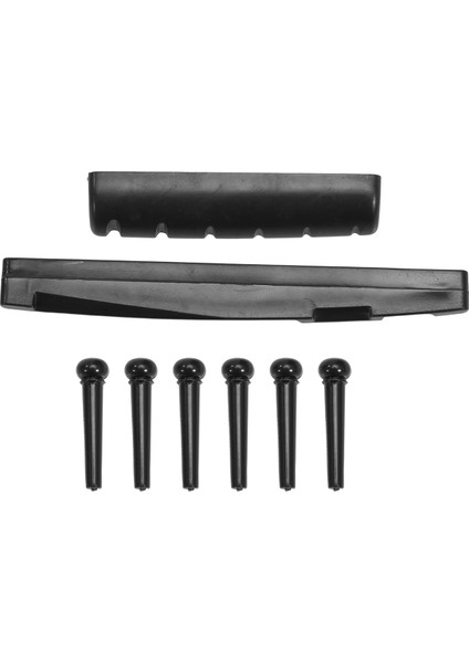 10 Set Gitar String Pegs Yedek Parçalar Akustik Gitar Köprüsü Pimleri Gitar Köprüsü Eyer Somun Kitleri Araçlar Siyah (Yurt Dışından)
