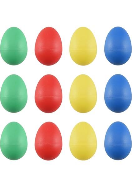 12 Adet Plastik Yumurta Çalkalayıcıları 4 Farklı Renkle Ayarlanmış, Perküsyon Müzikal Yumurta Maracas Çocuk Çocuk Oyuncakları (Yurt Dışından)