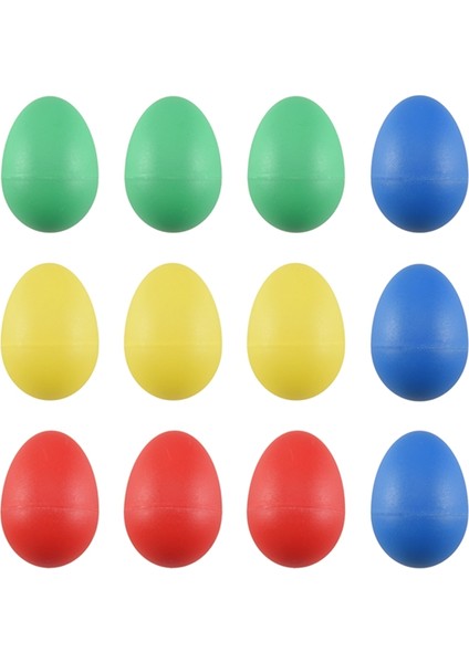 12 Adet Plastik Yumurta Çalkalayıcıları 4 Farklı Renkle Ayarlanmış, Perküsyon Müzikal Yumurta Maracas Çocuk Çocuk Oyuncakları (Yurt Dışından) modelleri