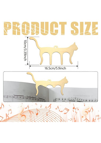 Metal Müzik Kitabı Klip Kedi Şeklindeki Müzik Notaları Klip Açık Hava Performansı, Notlar, Kitap, Piyano, Gitar, Keman (Altın) (Yurt Dışından) fiyatları