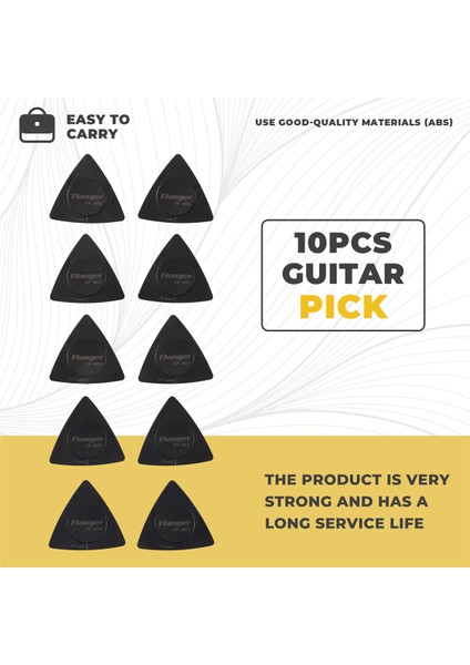 Flanger 10PCS Üçgen Guitar Seçimleri 1.0 0.75 0.5 mm Kalınlık Pc + Abs Malzeme Antislip Style Siyah (Yurt Dışından) fırsatları