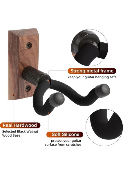 2pcs Gitar Duvarı Montajı, Gitar Askıları Akustik ve Elektro Gitar Bas Banjo Siyah Için Braket Tutucular (Yurt Dışından) fiyatları