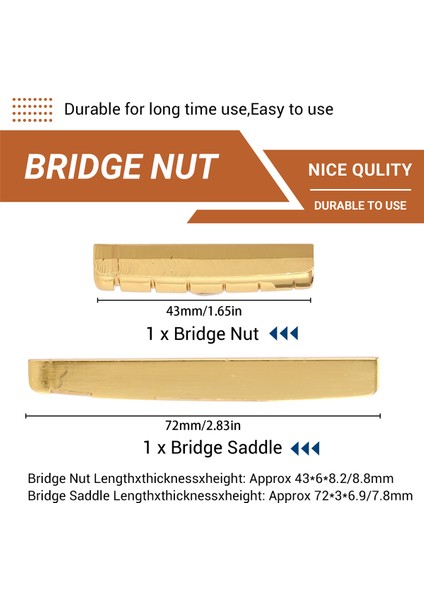 Pirinç 6 Dize Akustik Guar Köprüsü Somun ve Eyer (Yurt Dışından) indirimleri