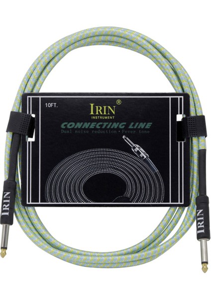 Irin Gitar Kablo Dize Enstrüman Aksesuarları Gürültüsiz Sessiz Sesli Teli Gürültü Azaltma Kablosu (10M) Yeşil ve Beyaz (Yurt Dışından)