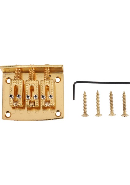 3 String Guitar Ball String Köprü Çekme Ip Strip Sert Tail Gitar Köprüsü Tail 3 String Gitar Yedek Altın (Yurt Dışından)