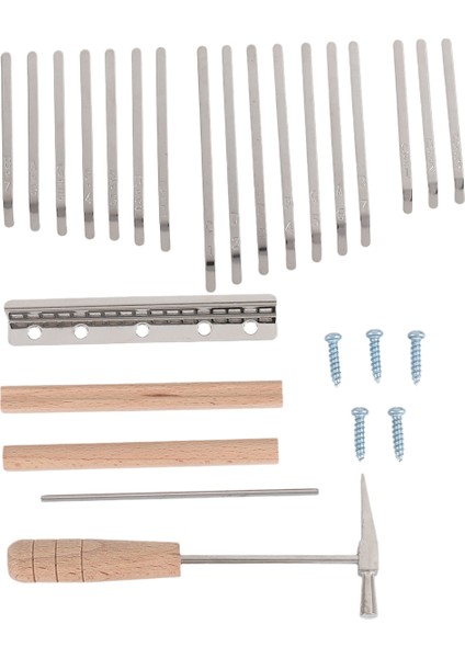 17KEYS Kalimba Dıy Kiti Thum Piyano Yedek Parçaları Keybrelikli Tuning Hammer Kit Kalimba Aksesuarları (Yurt Dışından)