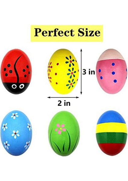 Ahşap Yumurta Shakers Baby Marakas Yumurta Bebek Çocuk Müzik Enstrümanları Erken Öğrenme Oyuncakları, 6 Pc (Yurt Dışından) modelleri
