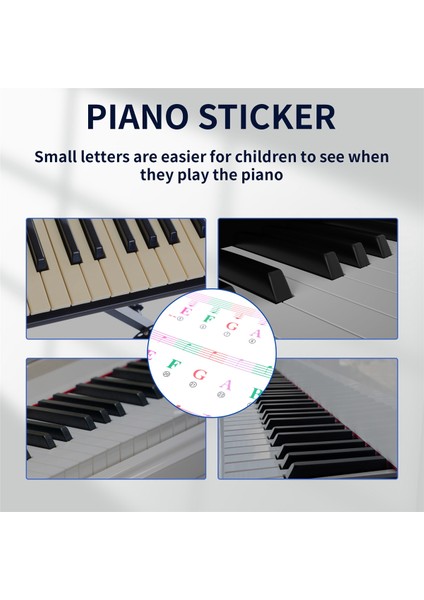 88/61/54/49/37 Için Renk Piyano Klavye Çıkartmaları Çocuk Öğrenme Piyano Için Anahtar Çok Renkli, Çıkarılabilir Mektup Piyano Çıkartmaları (Yurt Dışından) fırsatları