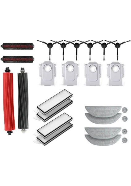 Roborock S8 Maxv Ultra Robot Vakum Temizleyici Yedek Parçalar Paspas Bezi Toz Torbası Yan Fırça Filtresi Değiştirilebilir Set (Yurt Dışından)