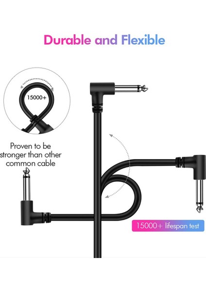 6 Inç Gürültüsüz Gitar Kablosu, 1/4 Inç Gitar Pedal Kabloları, Enstrüman Efektleri Gitar/bas Pedalı Için Pedal Yama Kabloları (Yurt Dışından) modelleri