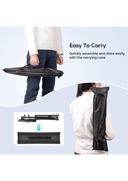 Metal Nota Standı Taşınabilir, Tripod Taban ve Notalar Klasörü ile Ayarlanabilir Podyum Standı - Siyah (Yurt Dışından) modelleri