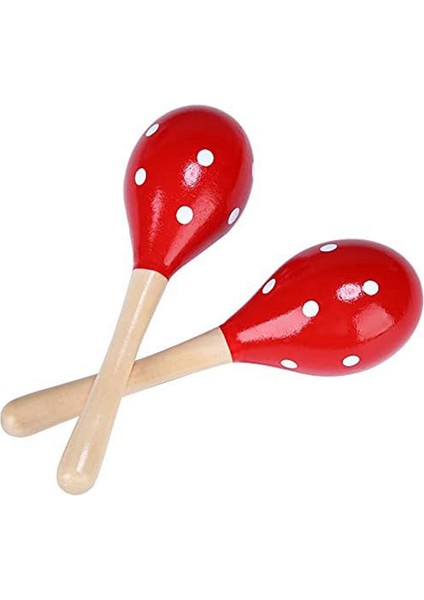 Maracas, Ahşap Rumba Çalkalayıcı Çıngıraklar Yetişkin Çocuklar Için El Perküsyon Müzik Aleti, 2 Set (Yurt Dışından)
