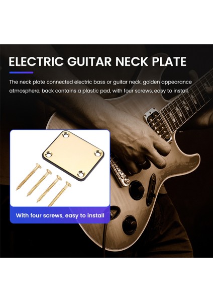 Fender Strat Elektro Gitar Için 4 Vidalı Yedek Parça ile Altın Boyun Plakası (Yurt Dışından) fırsatları
