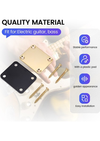 Fender Strat Elektro Gitar Için 4 Vidalı Yedek Parça ile Altın Boyun Plakası (Yurt Dışından) indirimleri