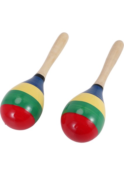 Maracas El Perküsyon Çarpıkları, Ahşap Rumba Shaker Çocuklar Için Müzik Enstrümanı Yetişkinler, 2 Set (Yurt Dışından)