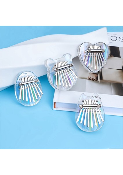 8 Key Mini Kalimba Gökkuşağı Şeffaf Kristal Kalimba Parmak Piyano Enstrüman Ayı (Yurt Dışından) fiyatları