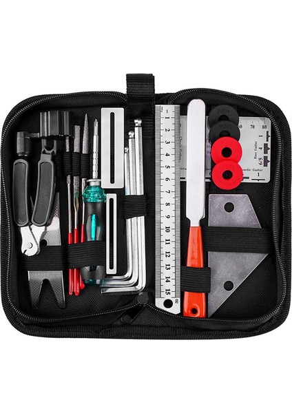 Gitar Temizlik ve Bakım Aracı Seti Gitar Üç-Bir-One Stringer Tesisat Cetvel Taşlama Seti (Yurt Dışından)