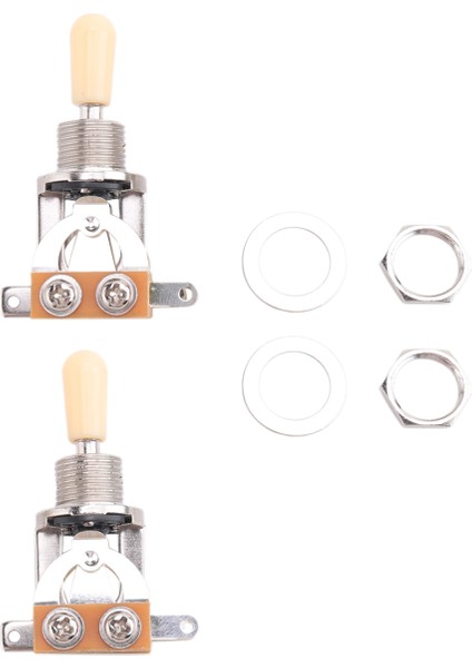 Metrik 3 Yolu Kısa Düz Gitar Pikap Seçici Gibson Epiphone Için Geçiş Anahtarı Düğmesi Lp Les Paul Electric Gitar Parçaları, Gümüş ve Bej (2 Paket) (Yurt Dışından) modelleri