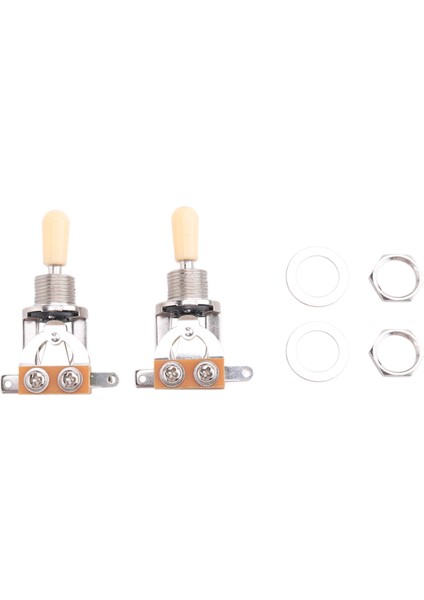 Metrik 3 Yolu Kısa Düz Gitar Pikap Seçici Gibson Epiphone Için Geçiş Anahtarı Düğmesi Lp Les Paul Electric Gitar Parçaları, Gümüş ve Bej (2 Paket) (Yurt Dışından) fırsatları