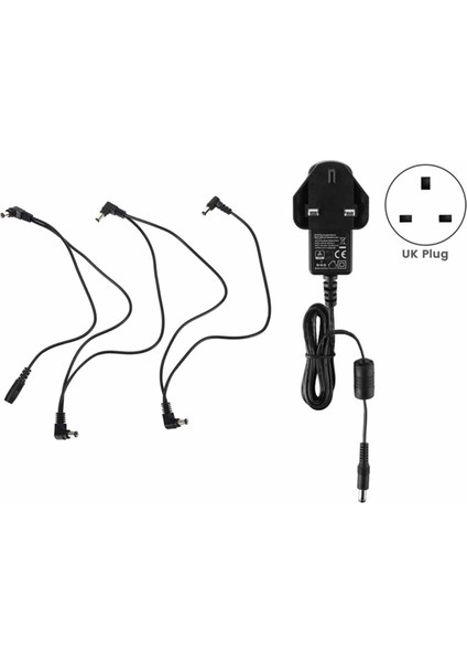 Gitar Pedalı Güç Kaynağı Adaptörü 9V Dc Uç Negatif 5 Yollu Gitar Etkisi Pedal Için Daisy Zincir Kablolar.uk Fiş (Yurt Dışından) indirimleri